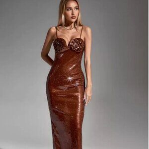 **BRAND NEW** Rowan Champagne Gold Sequin Dress